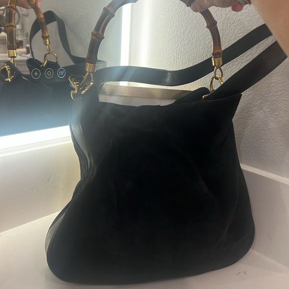GUCCI BAMBOO LEATHER SUEDE CROSSBODY/SHOULDER BAG EUC - Picture 16 of 16